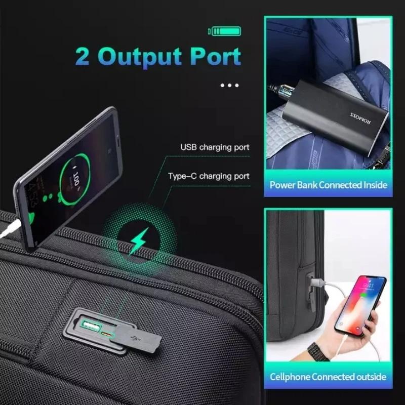 Deluxe Waterproof Laptop Backpack with Usb & Type-c Port - Large Capacity - 61-122891 9