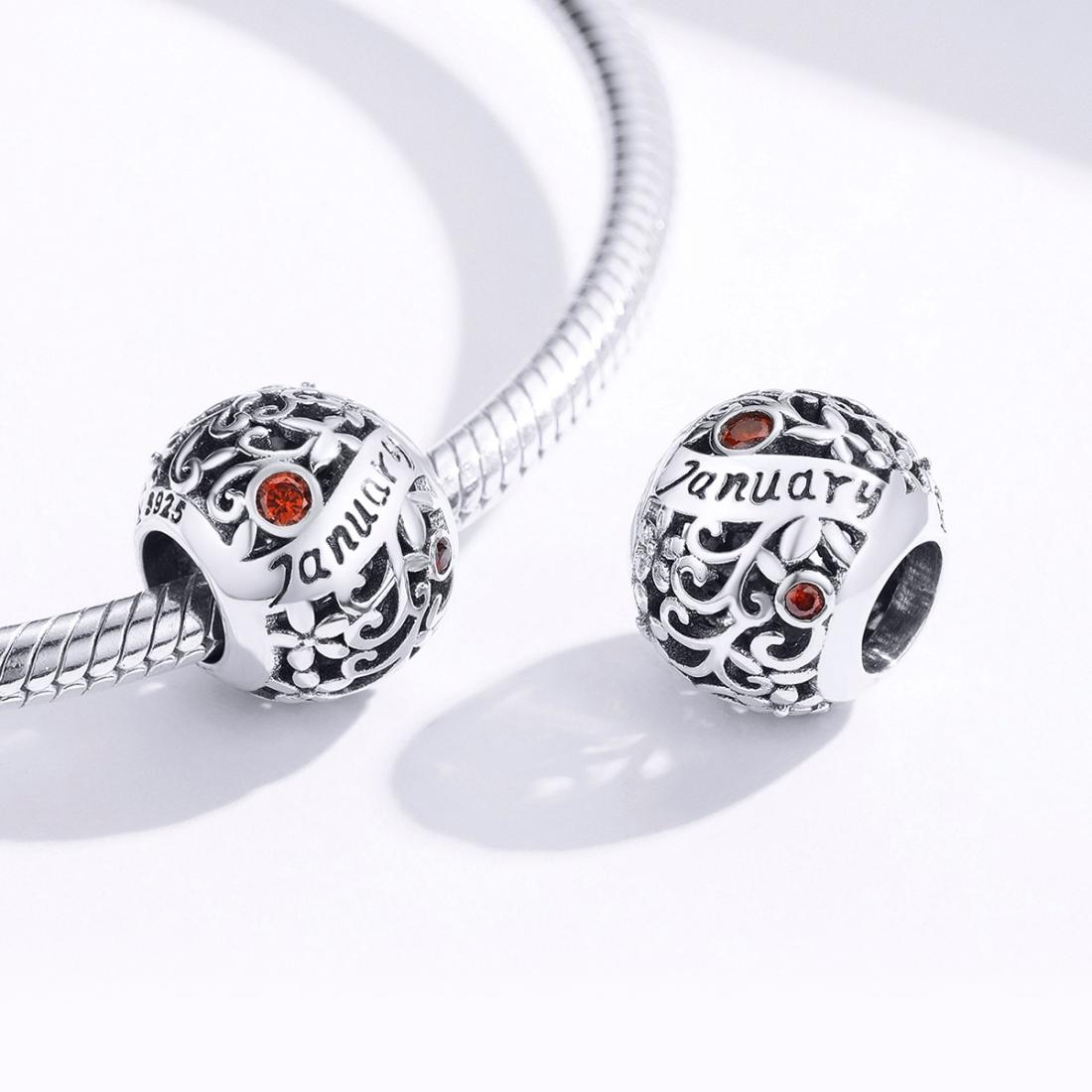 925 Sterling Silver Diy Birthstone Bracelet & Necklace Set January Style - January 4