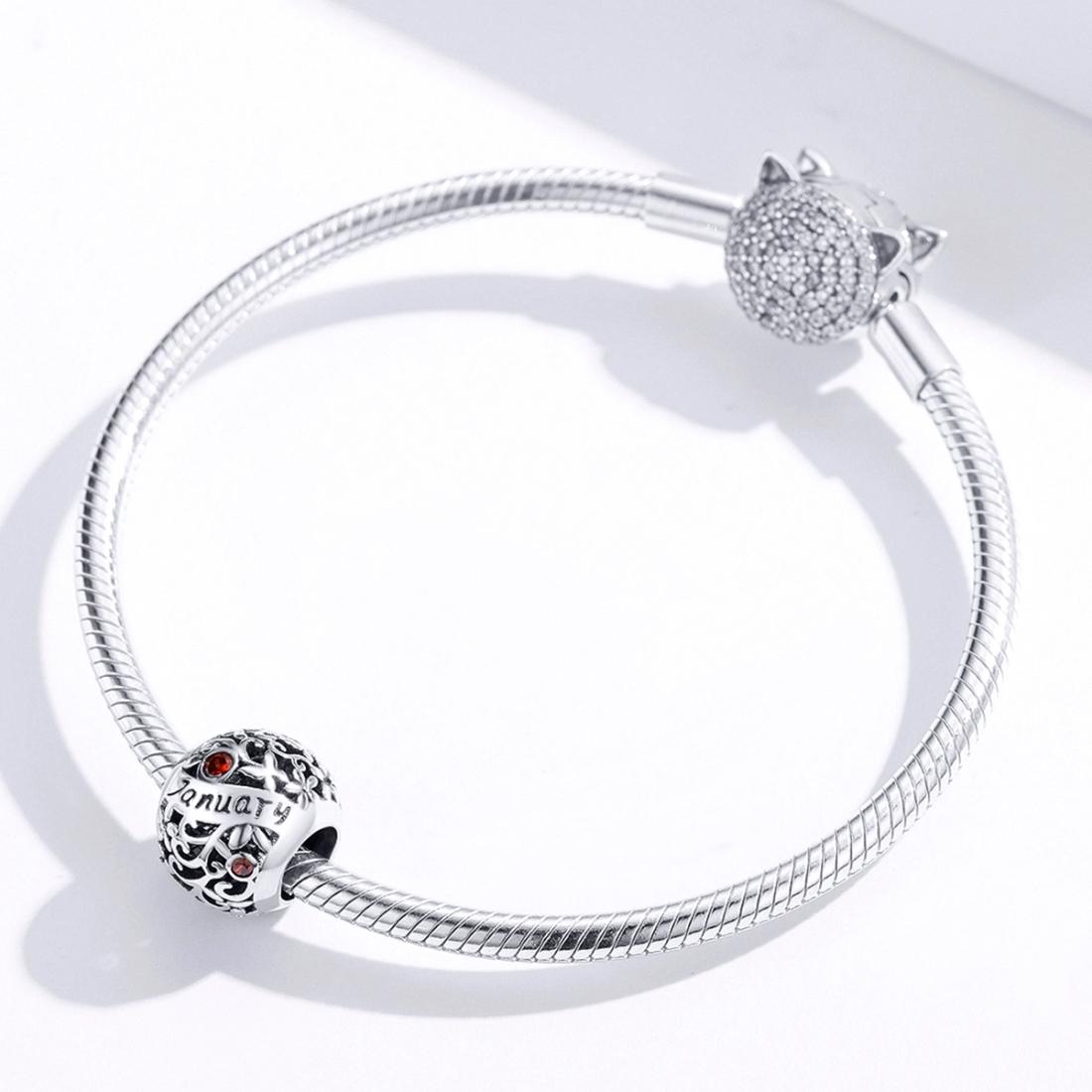 925 Sterling Silver Diy Birthstone Bracelet & Necklace Set January Style - January 5