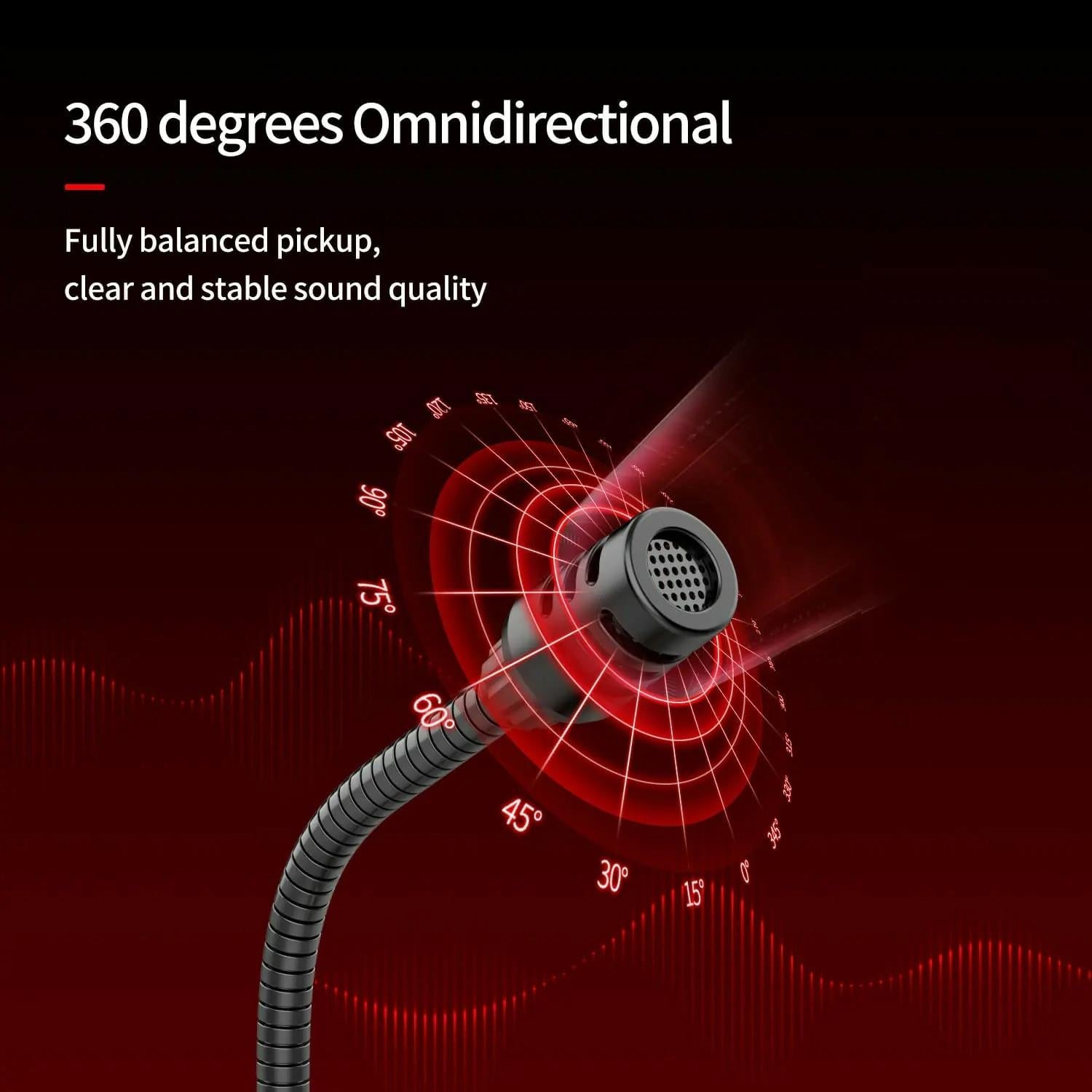 Flexible Gaming Mic With Built-In Sound Card - Jk Omni-Directional - 3.5Mm 6