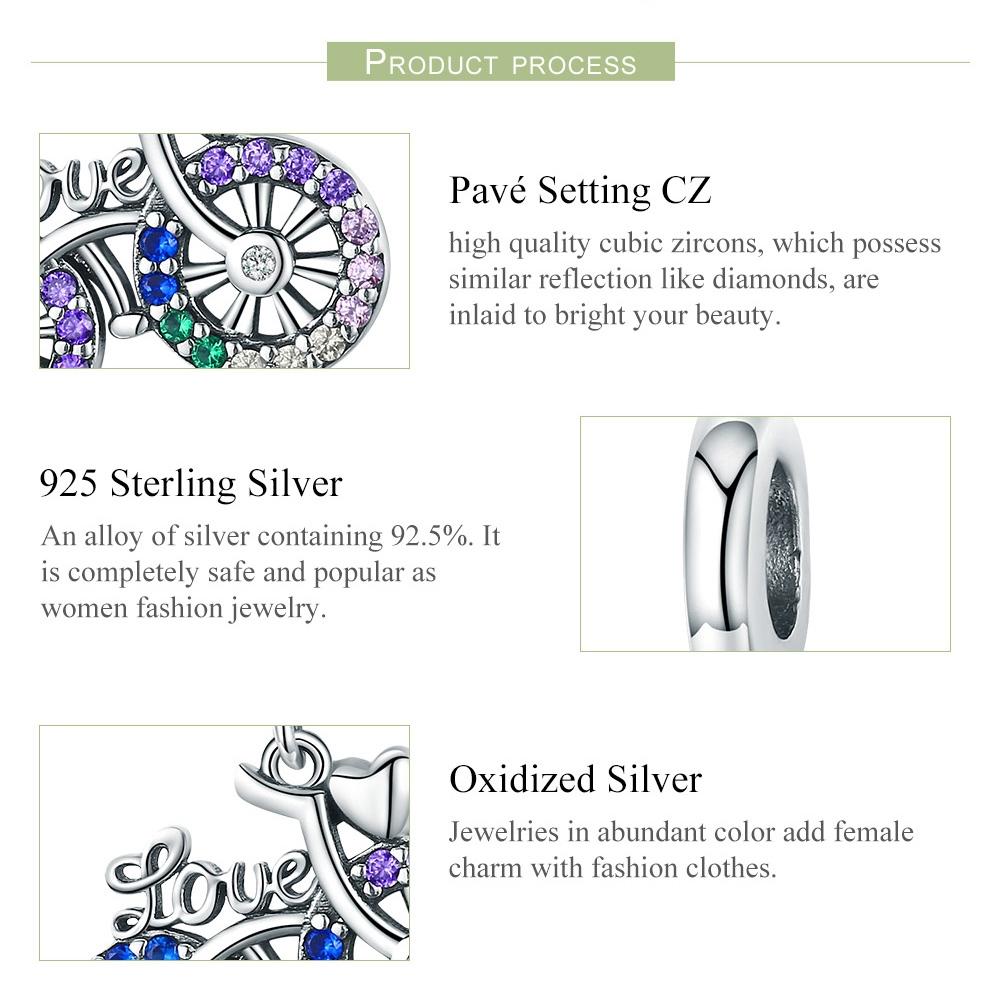 925 Sterling Silver Bicycle Pendant With Zircon Beads For Diy Bracelets Style - Pendant 6