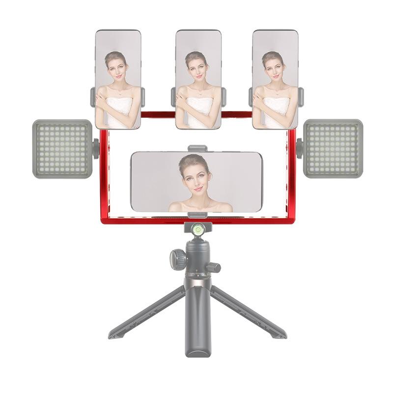 Diving Dual Handheld Grip Bracket Stabilizer Extension Phone Clamp Camera Rig Cage Underwater Case For Gopro Hero9 /8 /7 - Red 4