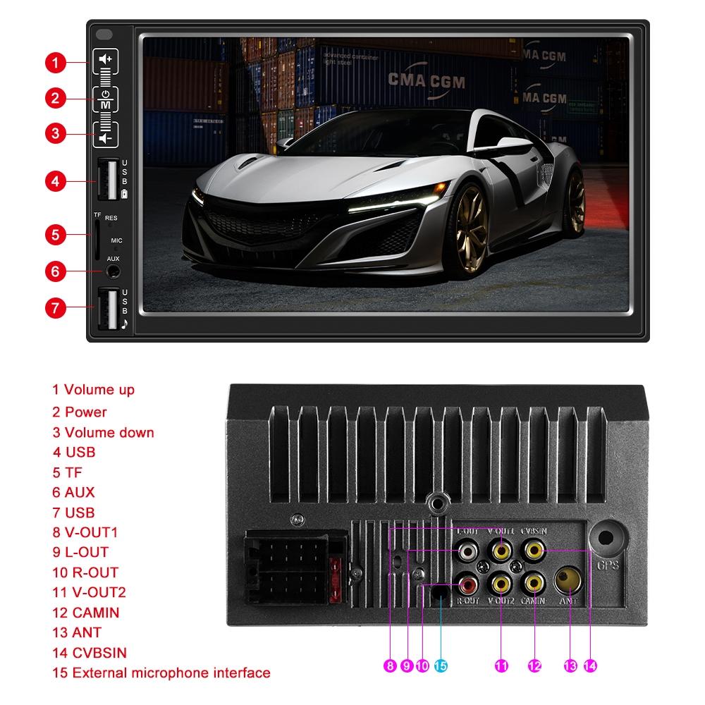 7 Inch Car Mp5 Player With Bluetooth / Fm Remote Control - Standard