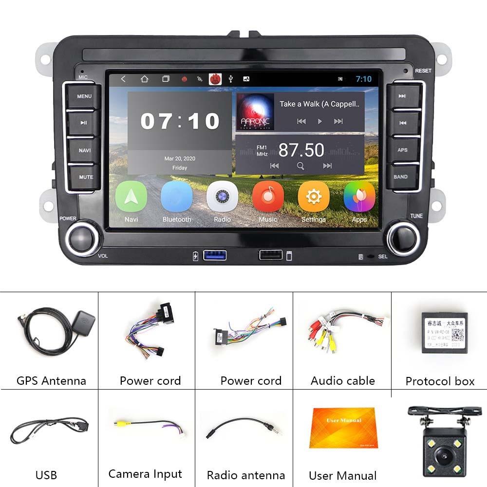 7 Inch Android Car Multimedia Player With Navigation Bluetooth Reversing Camera - Fits Volkswagen - Android 10.0 - 1 + 16G - Standard + 4Lights 4