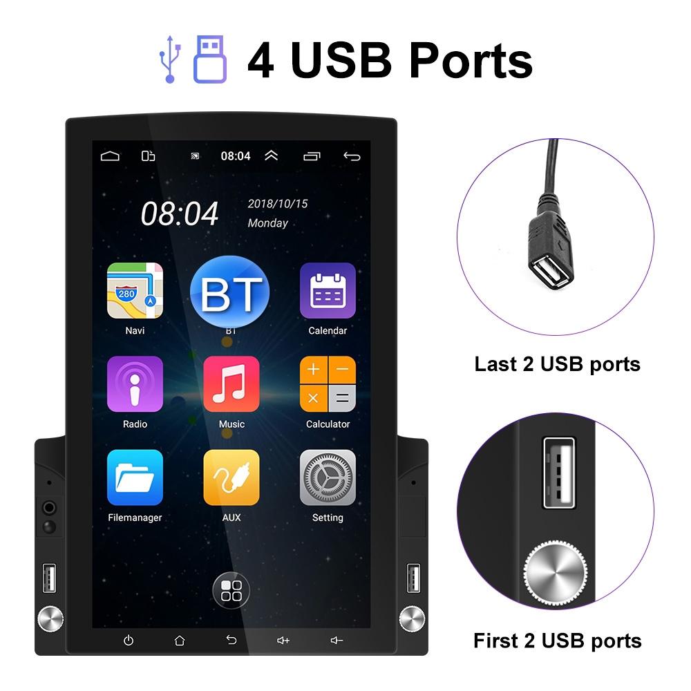 9.7 Inch Vertical Screen Android Car Mp5 Player With Hd 2.5D Glass - Navigation All-In-One 9