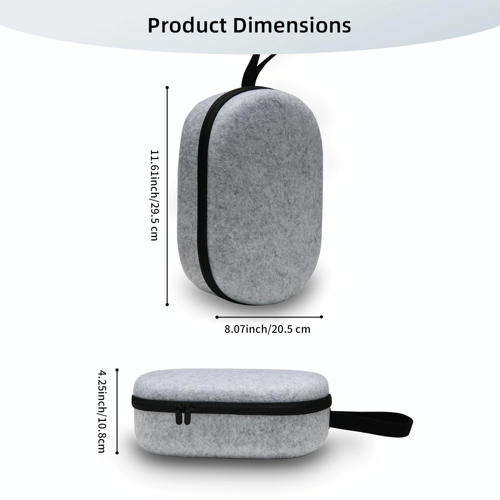 Portable Vr Headset Storage Bag for Apple Vision Pro Glasses - Gray Felt - Gray Linen 5