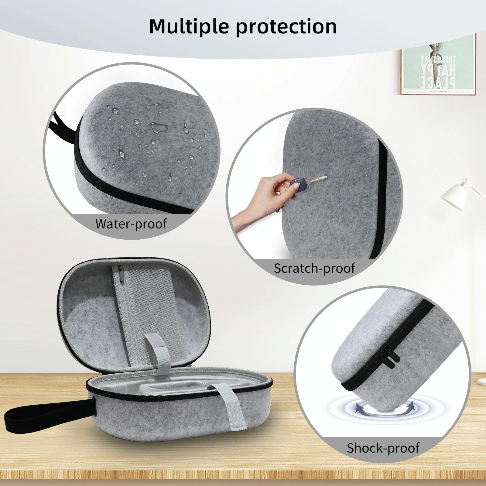 Portable Vr Headset Storage Bag for Apple Vision Pro Glasses - Gray Felt - Gray Linen 7