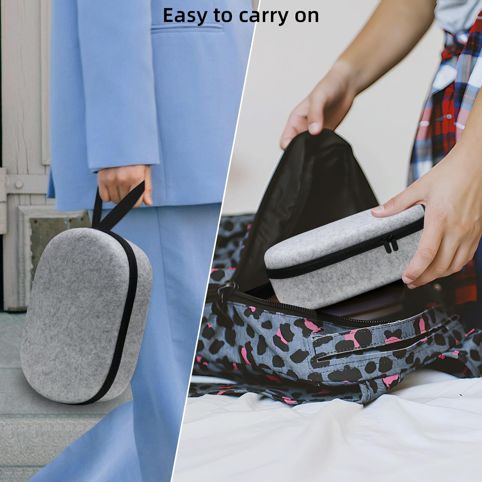Portable Vr Headset Storage Bag for Apple Vision Pro Glasses - Gray Felt - Gray Linen 8