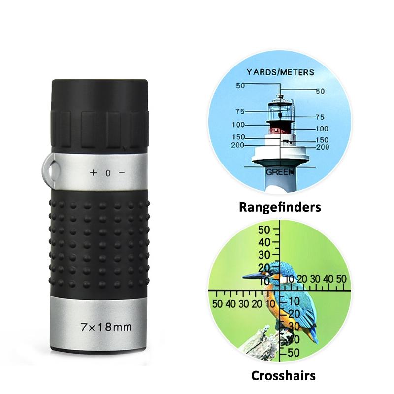 Compact 7X18 Monocular Telescope For Hunting Golf Hiking And Bird Watching - Crosshairs 4