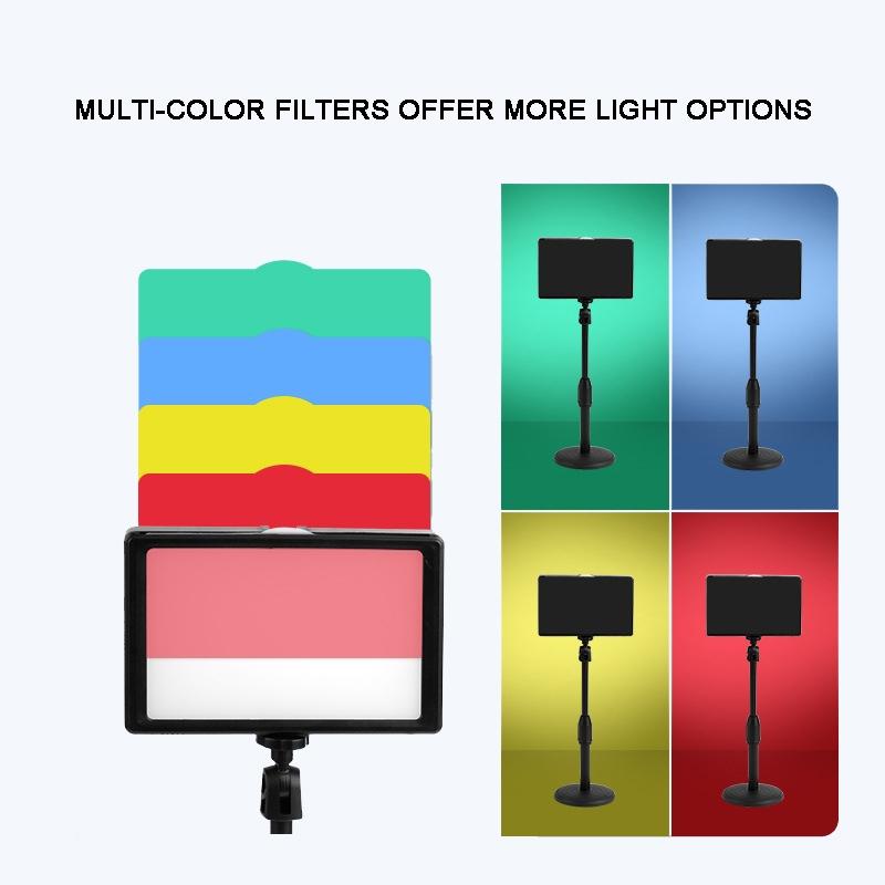 Portable 8-inch Flat-panel Live Fill Light with Adjustable Temperature and Small Tripod 6