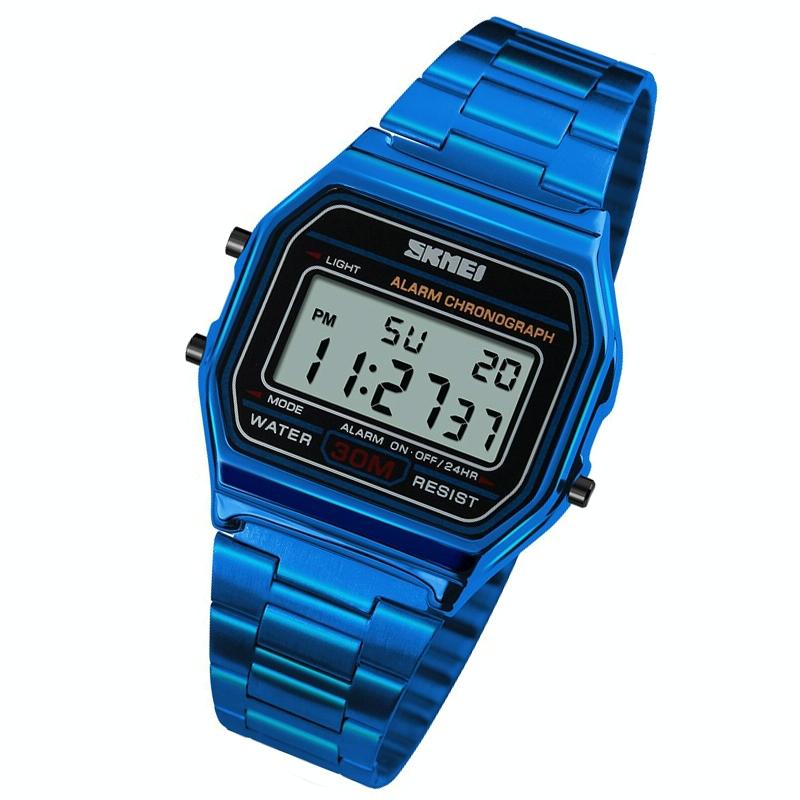 Waterproof Steel Band Men Electronic Watch - Lightweight Business