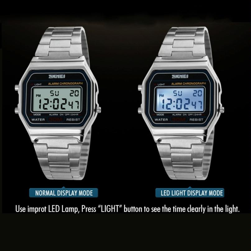 Waterproof Steel Band Men Electronic Watch - Lightweight Business 5