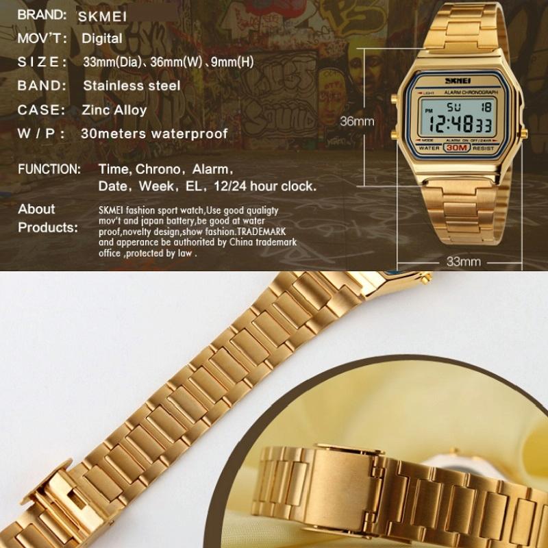 Waterproof Steel Band Men Electronic Watch - Lightweight Business 8