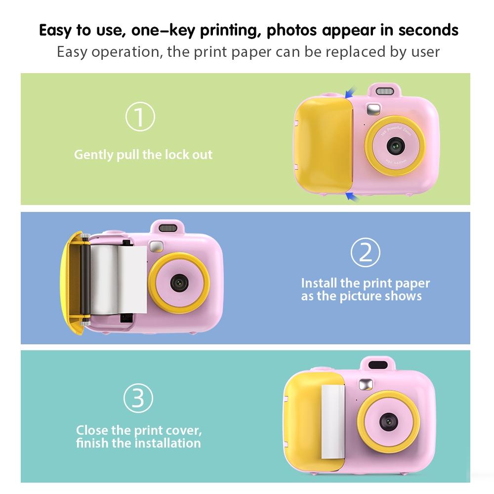 Smart Kids Thermal Camera With Printing Paper - 2.4 - Blue Focus - 503J Pink Fixed Focus 4