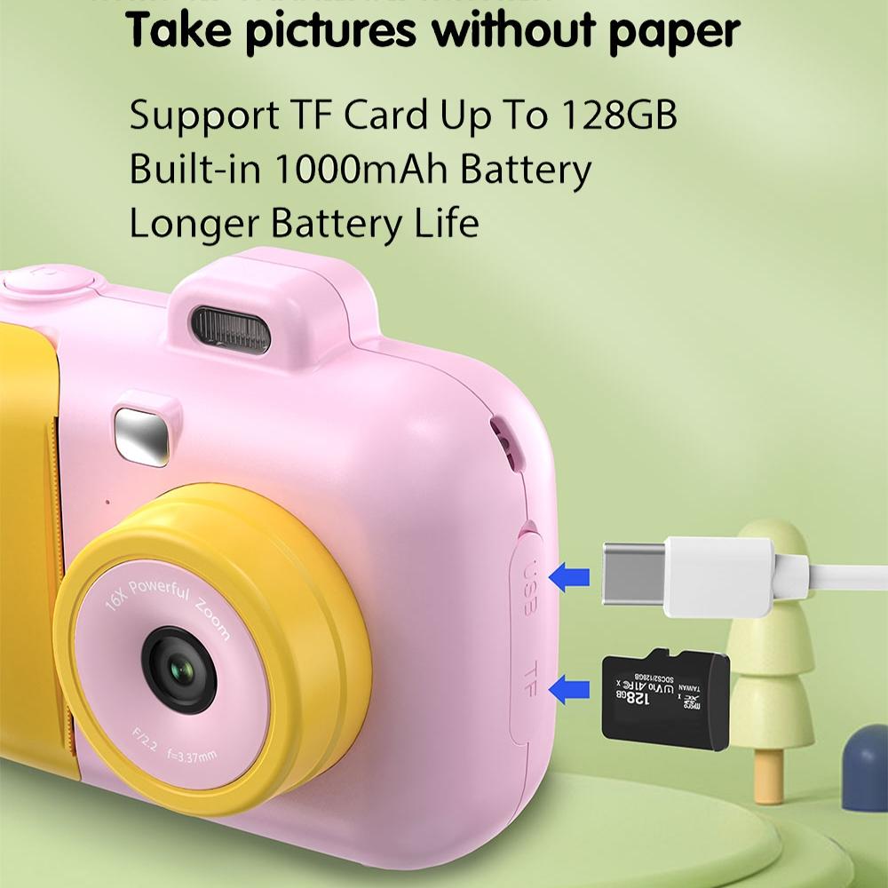 Smart Kids Thermal Camera With Printing Paper - 2.4 - Blue Focus - 503J Pink Fixed Focus 13