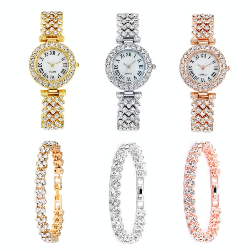 Gold Roman Diamond Women Quartz Watch - Elegant Design 3