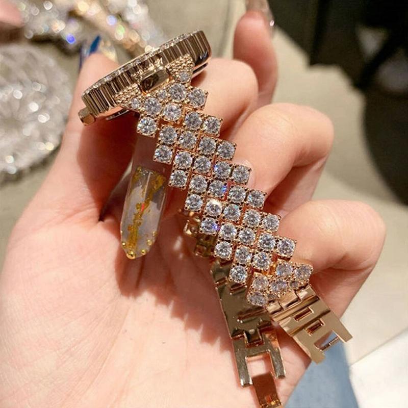 Gold Roman Diamond Women Quartz Watch - Elegant Design 5