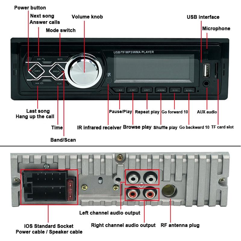 Bluetooth Car Mp3 Player - Usb / Sd / Fm Radio - Hd-1789 5