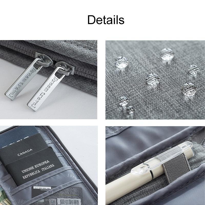 Waterproof Travel Document Bag Black Large - Blue Large 5