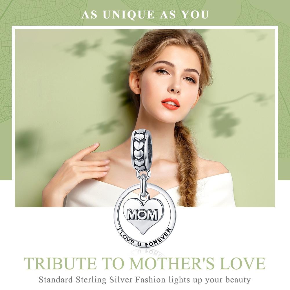925 Sterling Silver Mothers Love Bead For Diy Bracelet Perfect Mother'S Day Gift Style - Bead 4