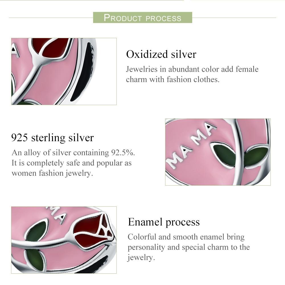 925 Sterling Silver Platinum Plated Pendant Beads 5