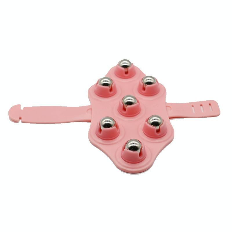 5-Element Meridian Brush Lymphatic Roller Massager Pink 4