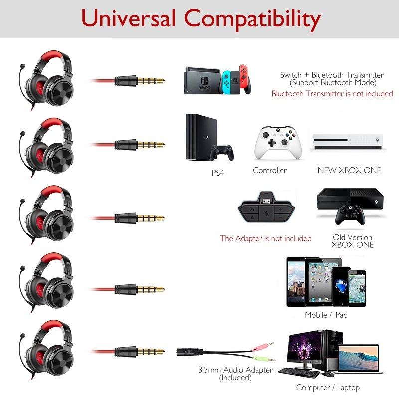 Wireless Gaming Headset Black & Red 9