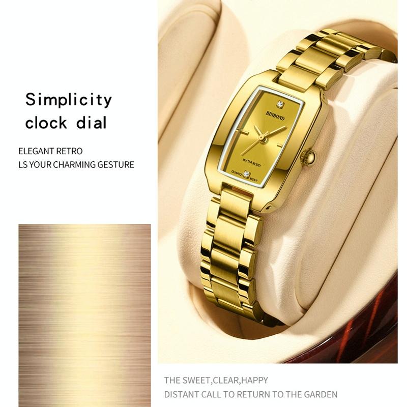 Waterproof Square Metal Quartz Watch - 30m 5