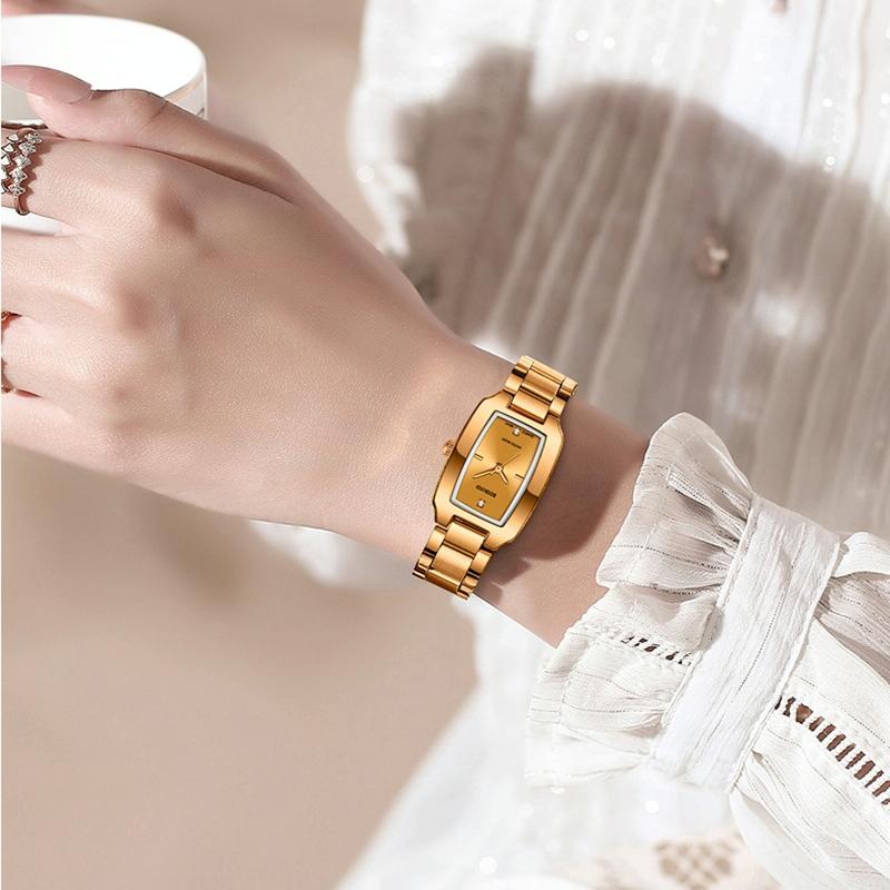 Waterproof Square Metal Quartz Watch - 30m 6