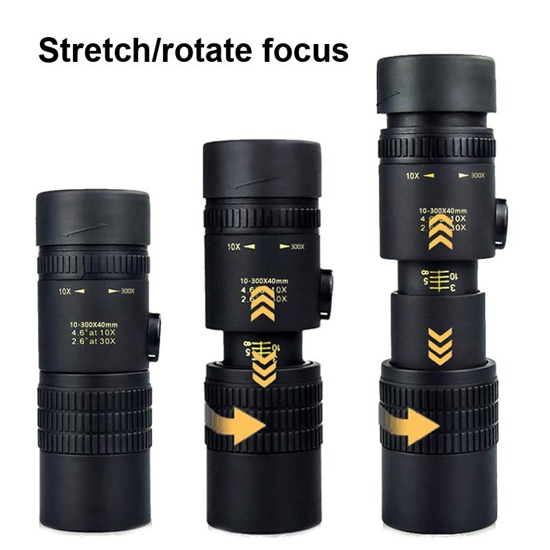 High Definition Monocular Telescope - 10-300X40 Bak4 Prism 3