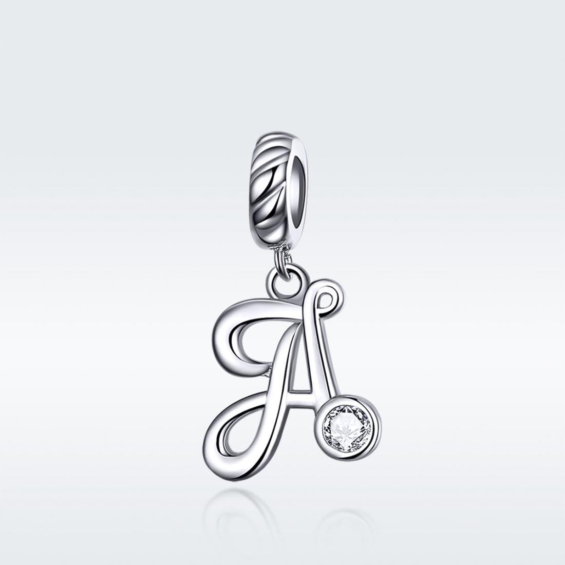 925 Sterling Silver Personalized Letter Pendant For Diy Bracelets And Necklaces Style - A 3