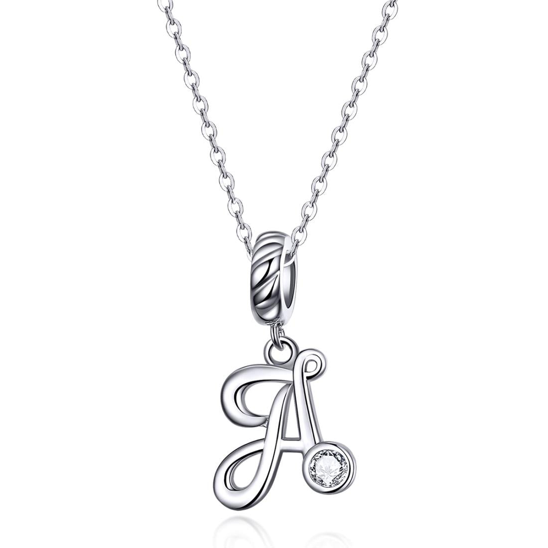 925 Sterling Silver Personalized Letter Pendant For Diy Bracelets And Necklaces Style - A 4