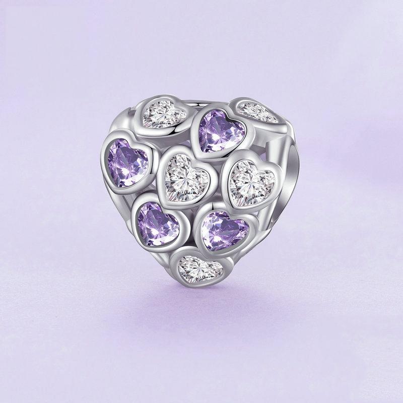 925 Sterling Silver Heart Infinity Bracelet With Zirconia Beads 3