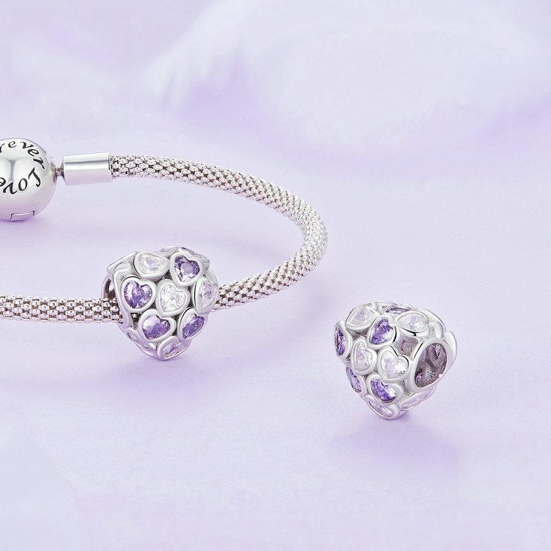 925 Sterling Silver Heart Infinity Bracelet With Zirconia Beads 5