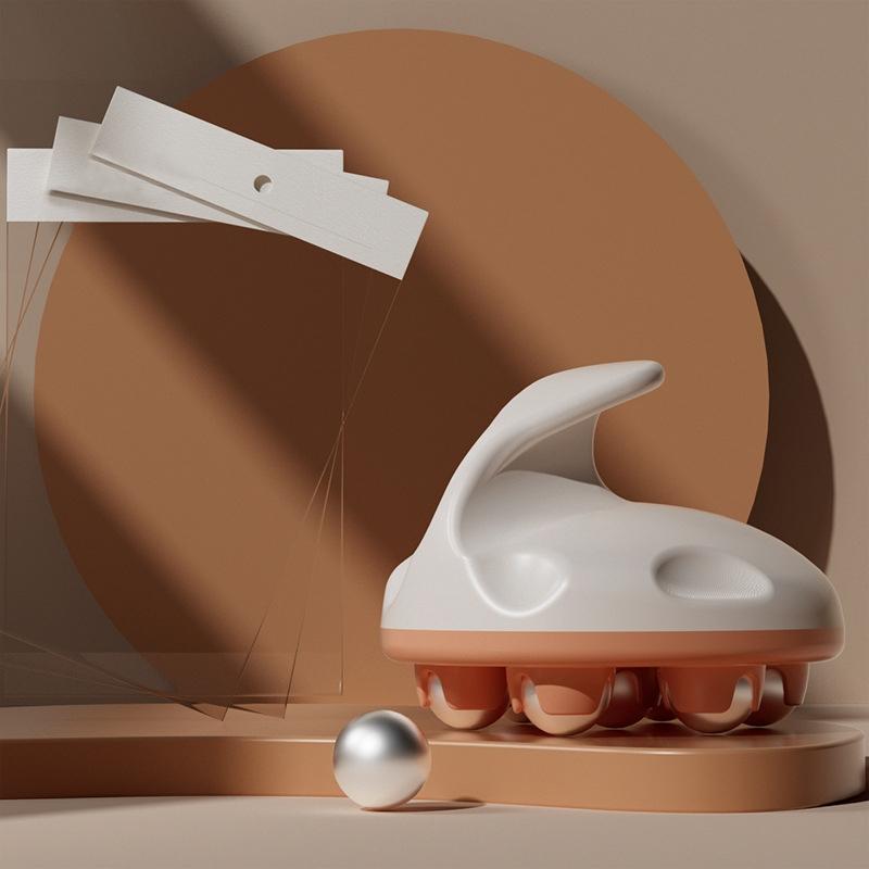 Orange Abdominal Ball Meridian Massager Calf Muscle Relaxation Steel Ball Opp 3