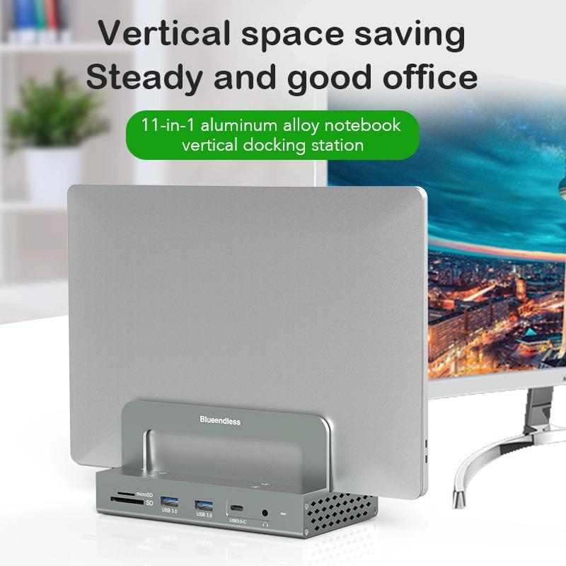 Vertical Laptop Docking Station with 4k / 60hz Type-c Hub - 10-In -1 Without Lan 5