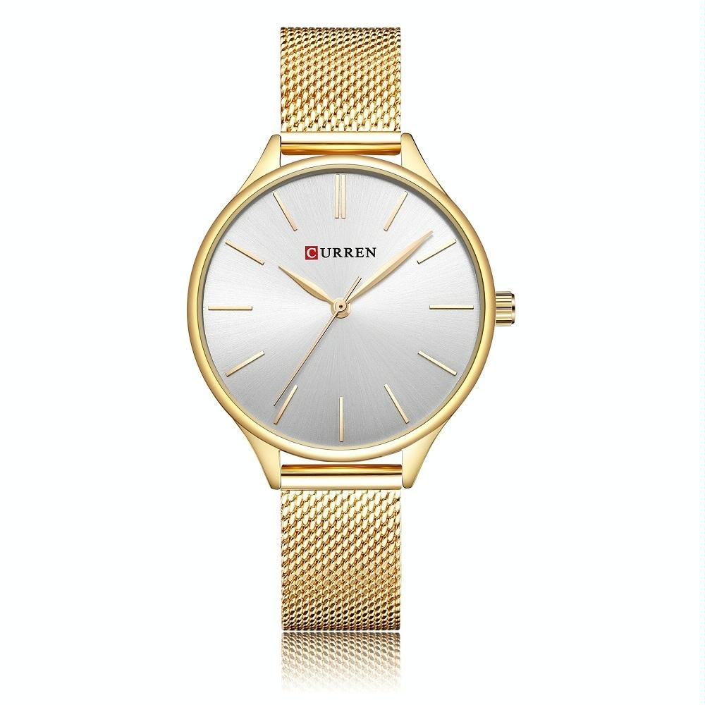 Waterproof Women Quartz Watch with Steel Strap - Casual Design - Rose Shell Black Surface 14