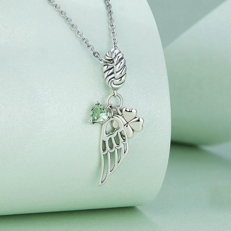 925 Sterling Silver Zircon Clover Bracelet With Hollow Wings 4