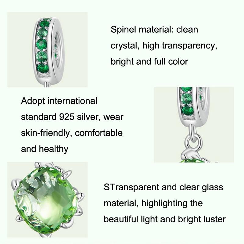925 Sterling Silver Green Tree Life Pendant Bracelet 4