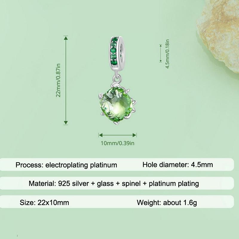 925 Sterling Silver Green Tree Life Pendant Bracelet 8