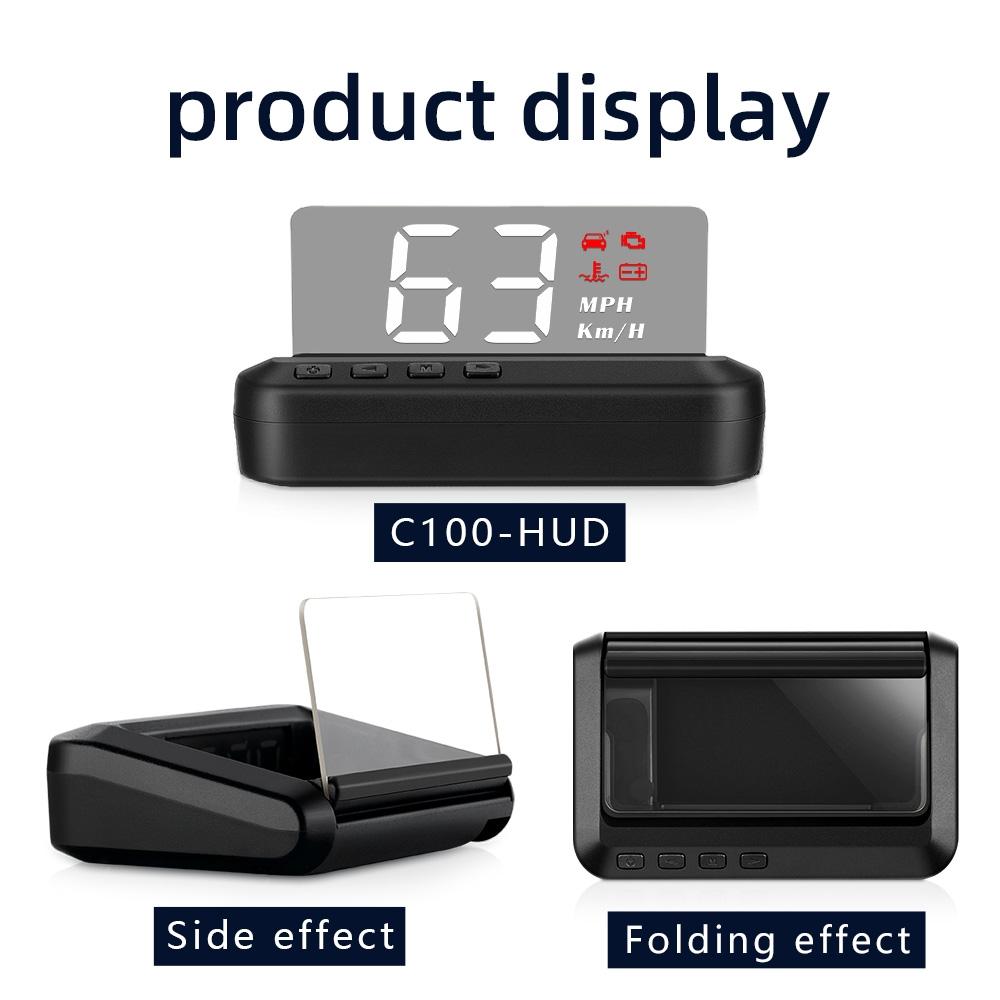 Car Hud Head Up Display Obd2 Eliminates Fault Codes & Alerts For Overspeed 4