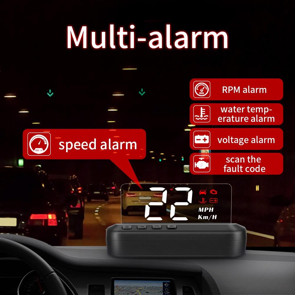 Car Hud Head Up Display Obd2 Eliminates Fault Codes & Alerts For Overspeed 6