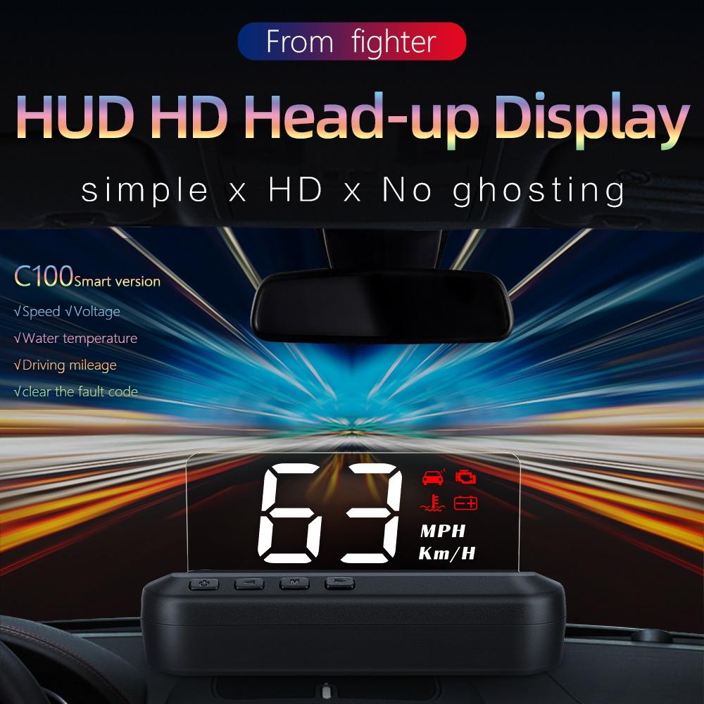 Car Hud Head Up Display Obd2 Eliminates Fault Codes & Alerts For Overspeed 7