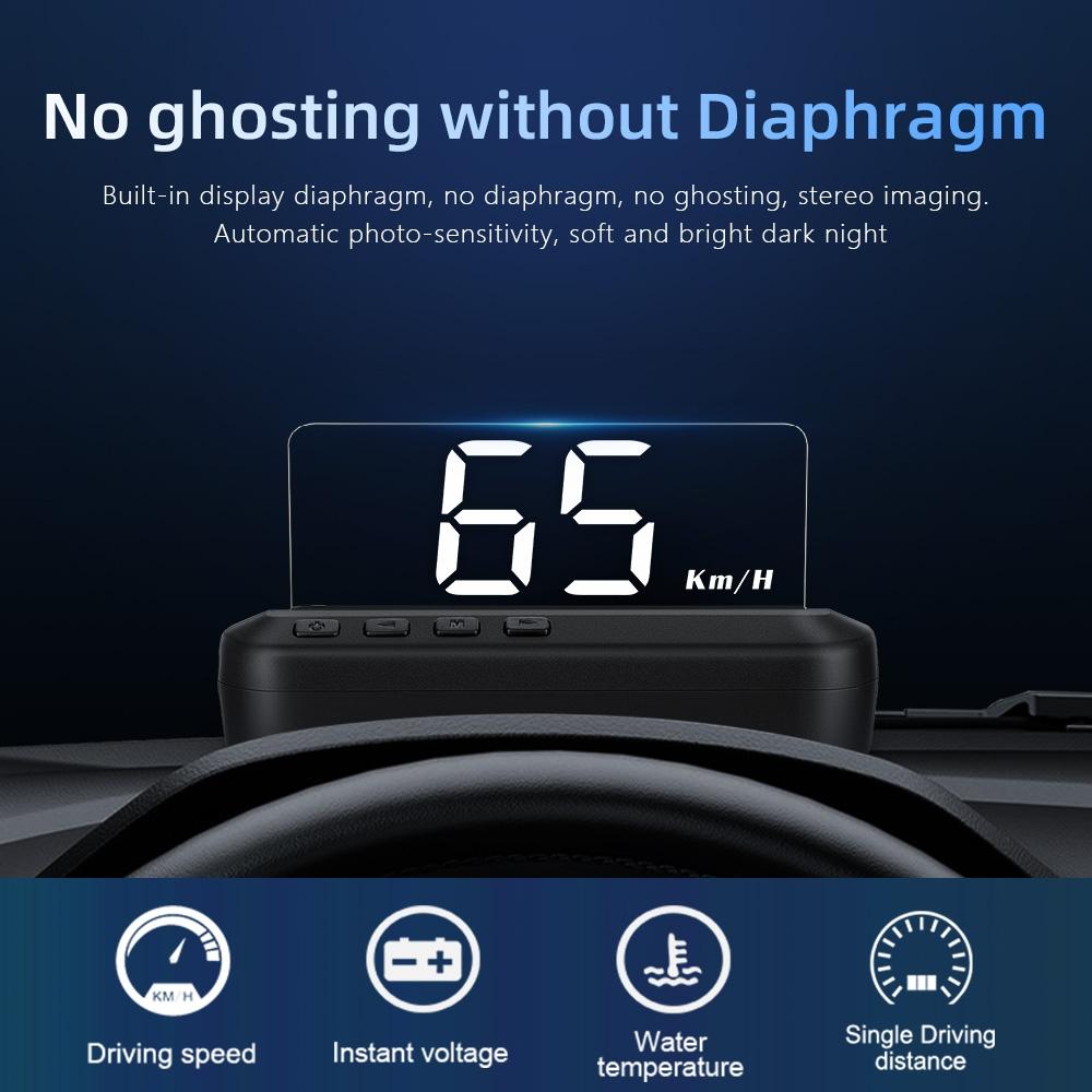 Car Hud Head Up Display Obd2 Eliminates Fault Codes & Alerts For Overspeed 8