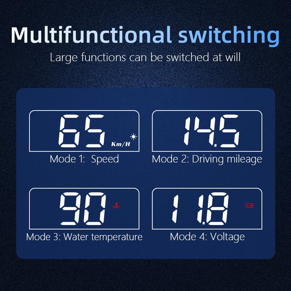 Car Hud Head Up Display Obd2 Eliminates Fault Codes & Alerts For Overspeed 9