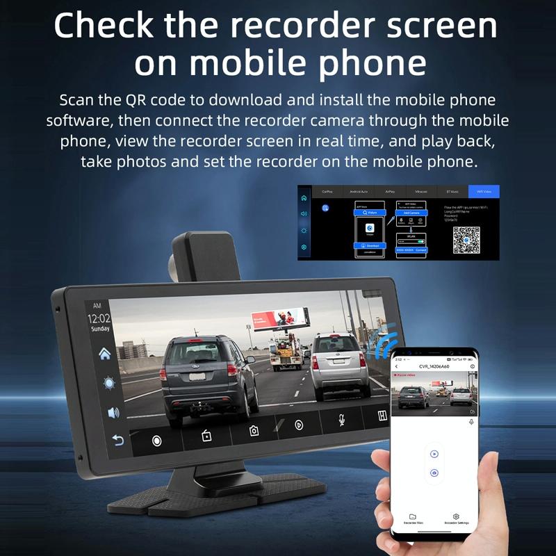 Portable Car Bluetooth Dvr Monitor - Supports Carplay / Android Auto - Display 14