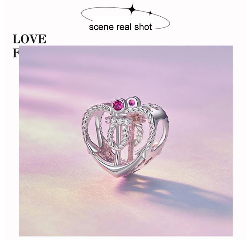 925 Sterling Silver Love Anchor Beaded Bracelet 3