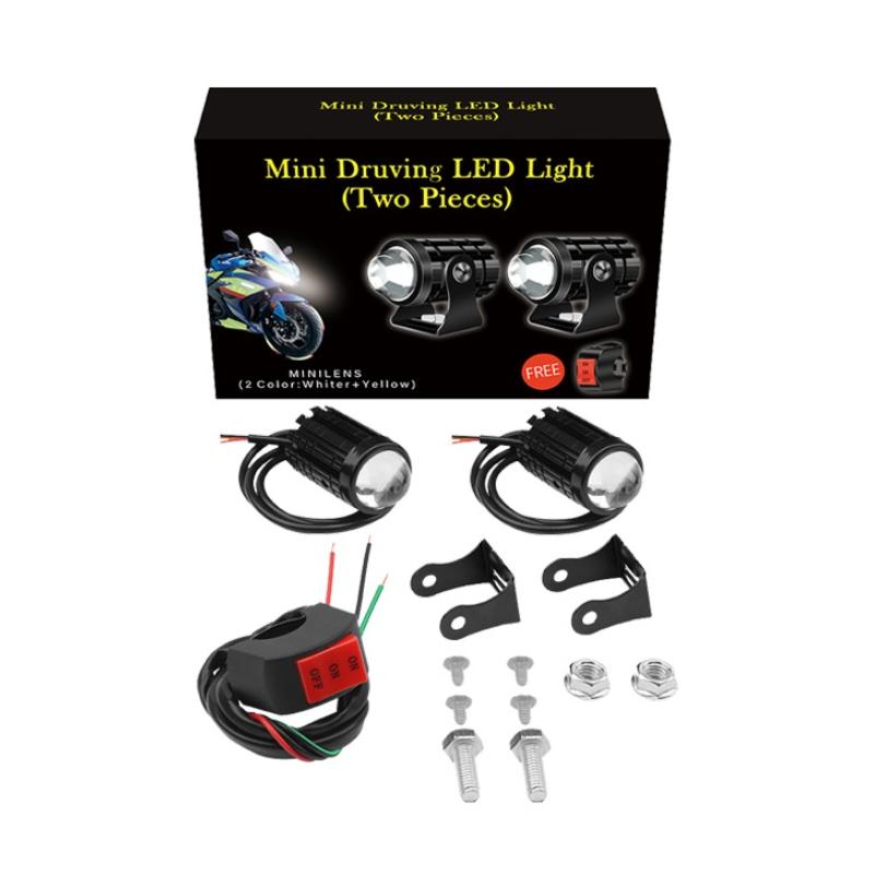 1Pair 12V - 85V Motorcycle Headlights Dual - Colour Automotive Led Working Headlights Colour: White + White Light With Flashing - Yellow + White Light Without Flashing 9