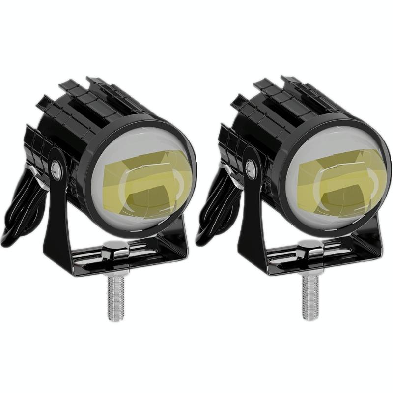 1Pair 12V - 85V Motorcycle Headlights Dual - Colour Automotive Led Working Headlights Colour: White + White Light With Flashing - Yellow + White Light Without Flashing 14