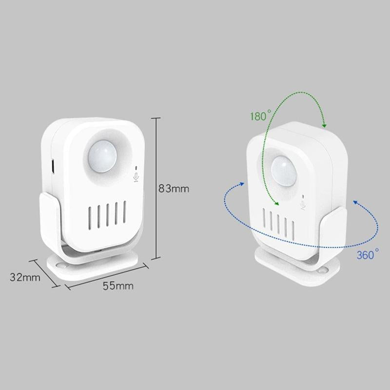 Smart Infrared Sensor Doorbell With Recordable Voice Prompt And Loudspeaker 3
